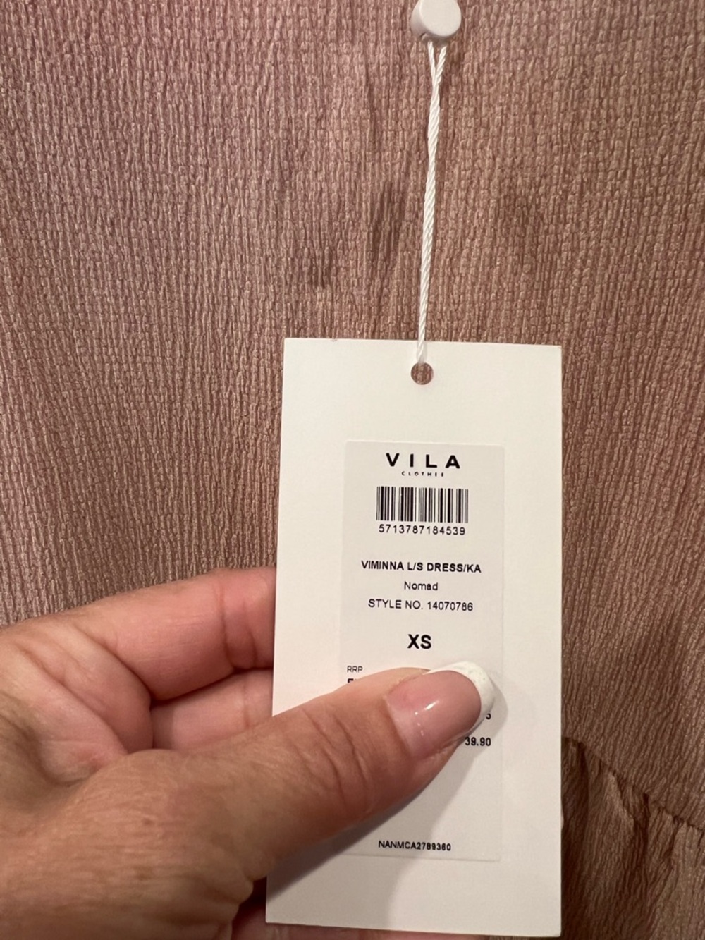 VILA Blush Ribbed Textured Top - Picture 3 of 6